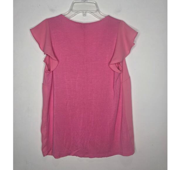 Ann Taylor Loft pink flutter sleeve blouse shirt - XS - Picture 3 of 4